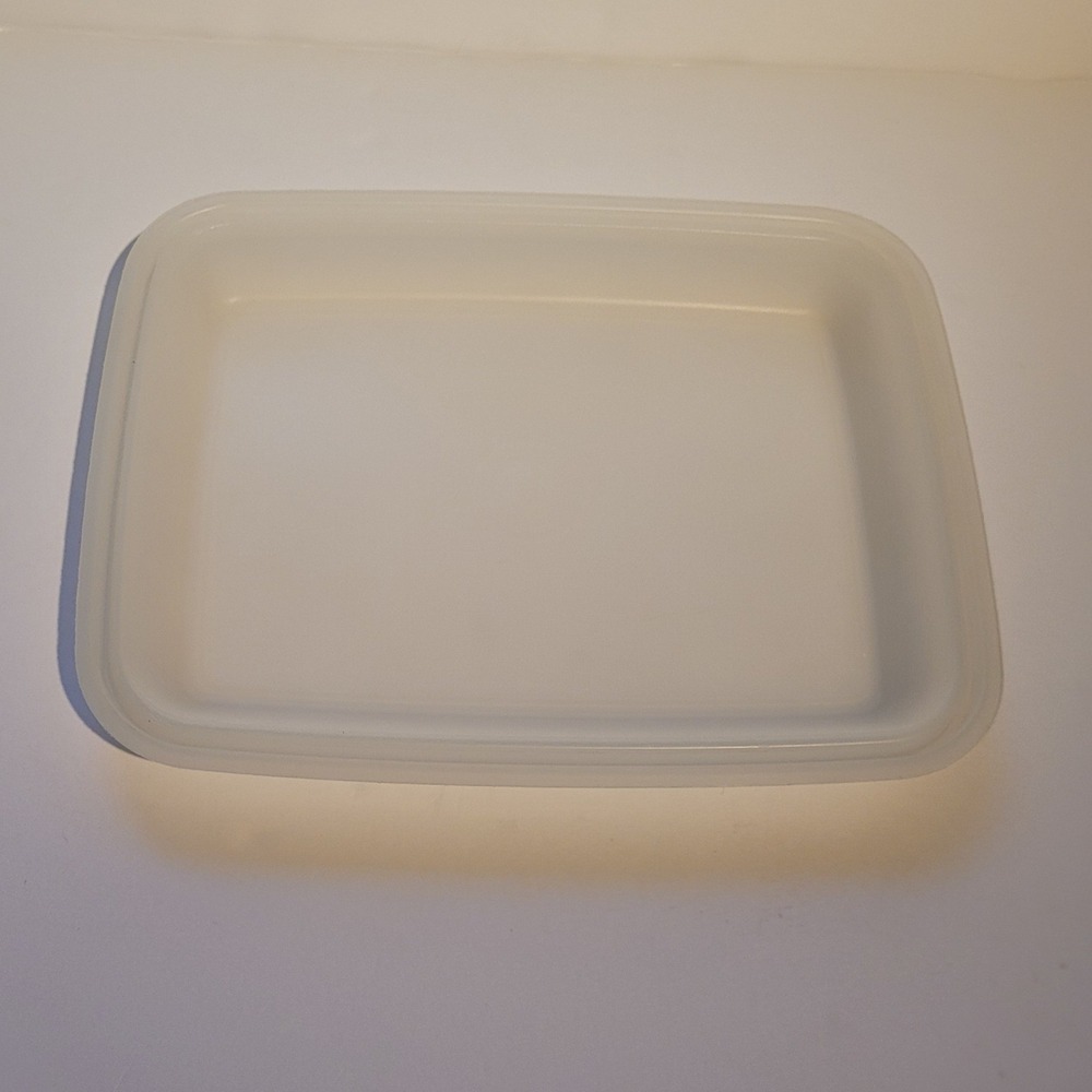 Vtg Tupperware Almond Beige Rectangular Storage 1254-10 Lid - Picture 6 of 7